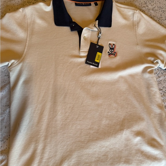 Psycho Bunny Men's Cream Polo Shirt - Picture 1 of 4